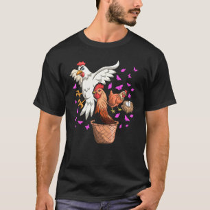 Landwirt Farm Vögel Schmetterling Huhn T-Shirt