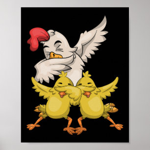 Landwirt Geflügelfamilie Tier Dabbing Bauernhof Vo Poster