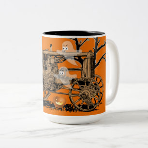 LANDWIRTSCHAFT ANTIQUE HALLOWEEN GHOST PUMPKIN ZWEIFARBIGE TASSE