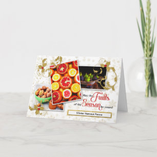 Landwirtschaft Business Urlaub Früchte der Saison Feiertagskarte