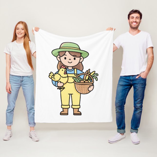 Landwirtschaft Illustration Kunstwerk Fleecedecke (Beispiel)