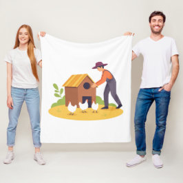 Landwirtschaft Illustration Kunstwerk Fleecedecke