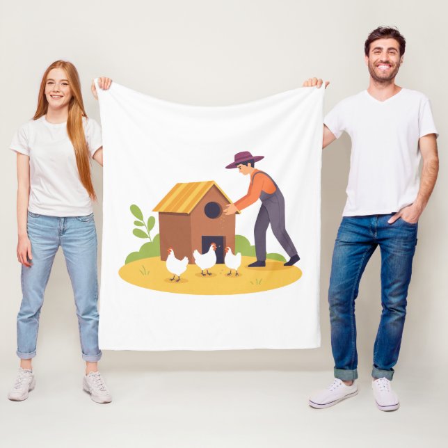 Landwirtschaft Illustration Kunstwerk Fleecedecke (Beispiel)