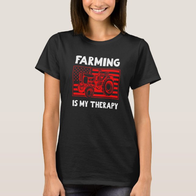 Landwirtschaft ist meine Therapie alter Mann mit e T-Shirt (Vorderseite)