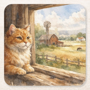 Landwirtschaft Katzenuntersetzer Rechteckiger Pappuntersetzer