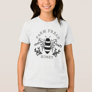Landwirtschaftlich frische Honigbiene Botanik Vint Tri-Blend Shirt