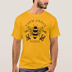 Landwirtschaftlich frischer Honigbiene-Botanik-Vin T-Shirt
