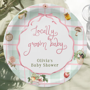 Landwirtschaftlich genutzte Girl-Baby-Dusche auf d Pappteller