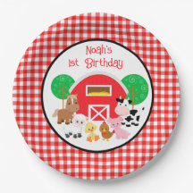 Landwirtschaftlich inspirierte rote Gingham-Geburt