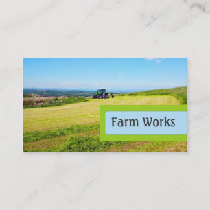 Landwirtschaftliche Arbeiten, Felder und ein Trakt Visitenkarte