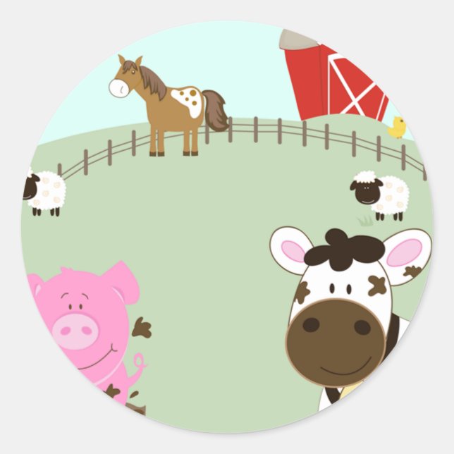 landwirtschaftliche Babys landwirtschaftliche Umsc Runder Aufkleber (Vorderseite)