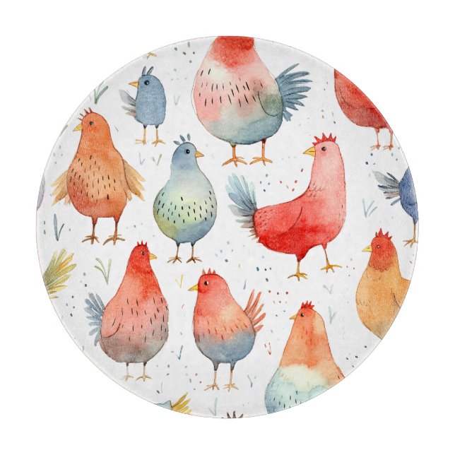 Landwirtschaftliche Hühner Schneidebrett (Vorderseite)