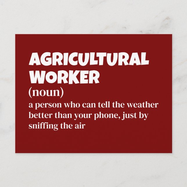 Landwirtschaftliche Postkarte - Definition der Lan (Vorderseite)
