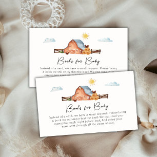 Landwirtschaftliche Stallbücher für Babydusche Begleitkarte