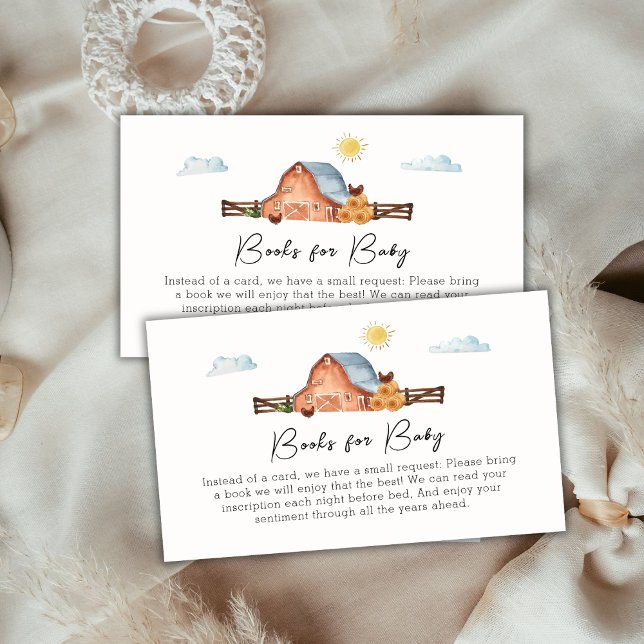 Landwirtschaftliche Stallbücher für Babydusche Begleitkarte (Locally Grown Farm Barn Books For Baby Shower Enclosure Card)