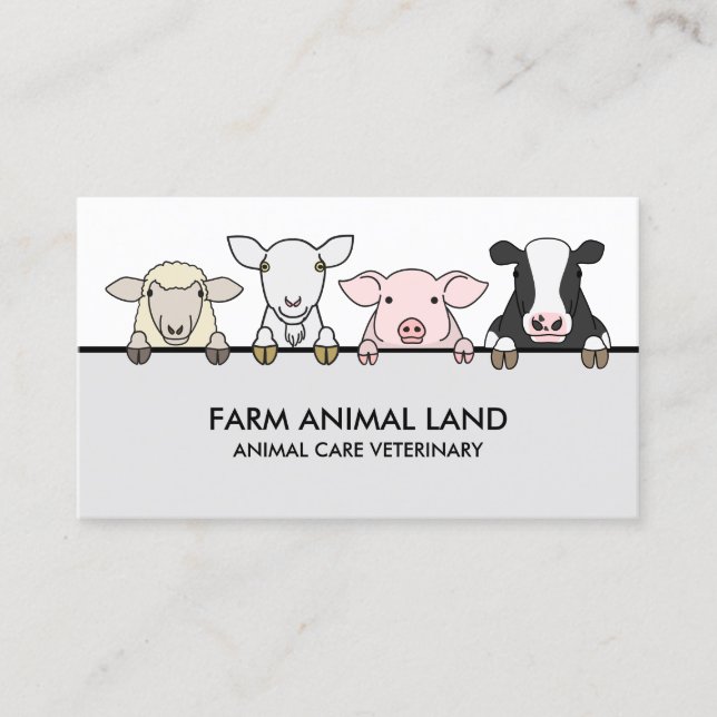 Landwirtschaftliche Tierärztliche Kuh Schaf Ziege  Visitenkarte (Vorderseite)