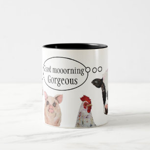 Landwirtschaftliche Tiere personalisierter Becher Zweifarbige Tasse