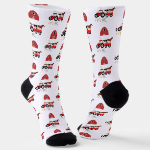 Landwirtschaftliche Tiere & Roter Traktor Barnyard Socken