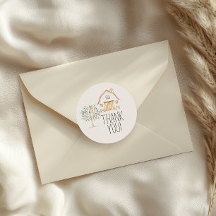 Landwirtschaftliche Tierwiesenfreunde Baby Shower Runder Aufkleber