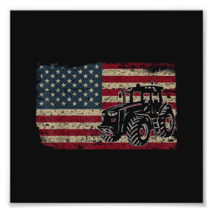 Landwirtschaftliche Traktoren USA-Flagge Patriotis Fotodruck