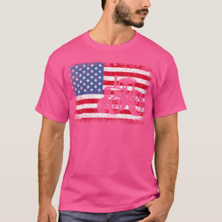 Landwirtschaftliche Traktoren USA-Flagge Patriotis T-Shirt