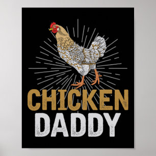 Landwirtschaftlicher Tiervater Vatertag Huhn Vater Poster
