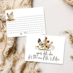 Landwirtschaftliches Hühner-Date-Night-Idee-Duschs Briefpapier