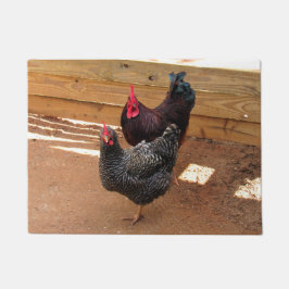 Landwirtschaftliches Leben - Hühner vor der Tür Fußmatte