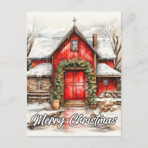 Landwirtschaftliches Weihnachtsfest Frohe Feiert Postkarte