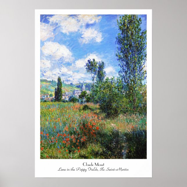 Lane in Poppy Fields Saint-Martin Claude Monet Poster (Vorne)