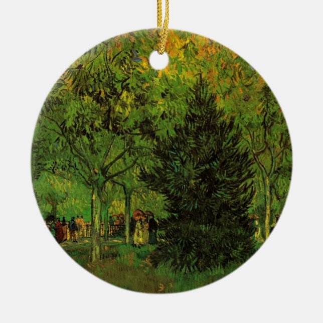 Lane in Public Garden, Arles von Vincent van Gogh Keramik Ornament (Vorne)