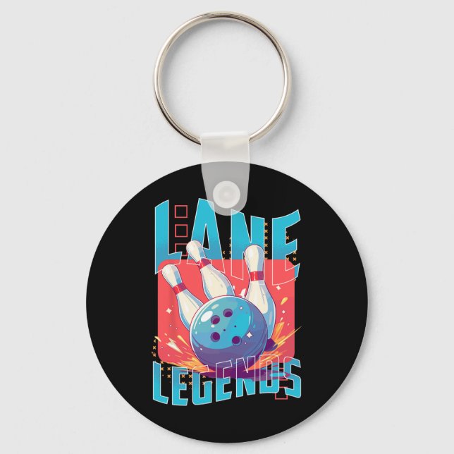 Lane Legends Bowling Sportdesign Schlüsselanhänger (Vorderseite)