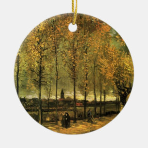Lane mit Poplars von Vincent van Gogh. Keramik Ornament