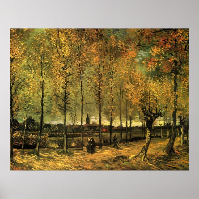 Lane mit Poplars von Vincent van Gogh Poster (Vorne)