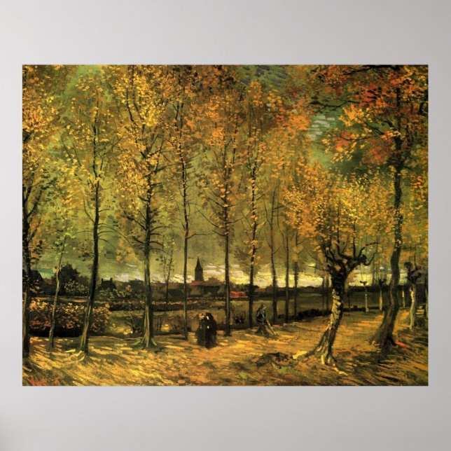Lane mit Poplars von Vincent van Gogh. Poster (Vorne)