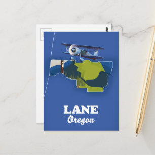 Lane Oregon Travel Map Postkarte