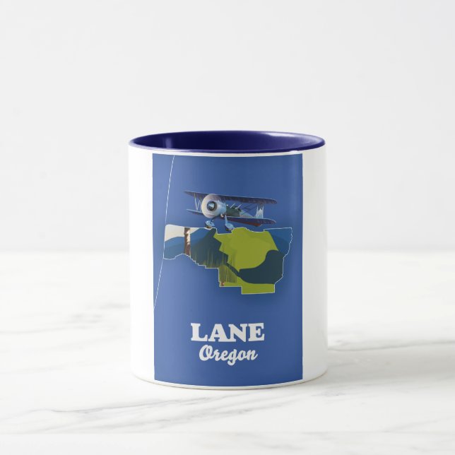 Lane Oregon Travel Map Tasse (Zentrum)