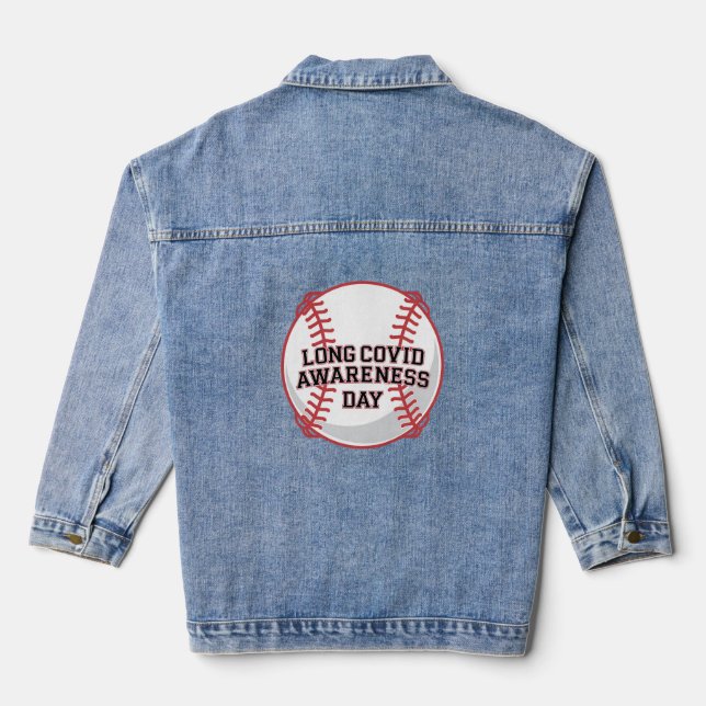 Lang COVID Awareness Day Baseball Design Jeansjacke (Rückseite)