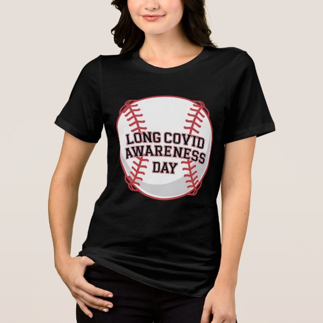 Lang COVID Awareness Day Baseball Design Tri-Blend Shirt (Vorderseite)