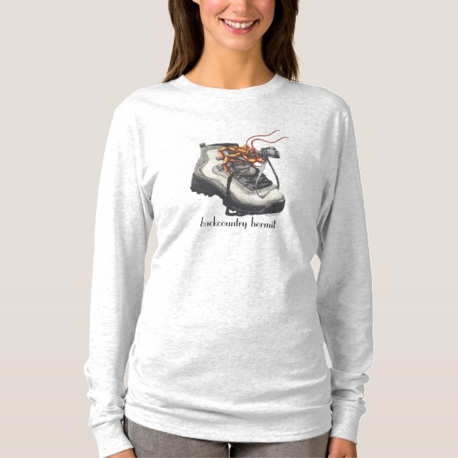 Lang-Hülse T-Stück ~ "Backcountry Einsiedler" T-Shirt (Vorderseite)