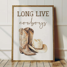 Lang lebe Cowboys Poster Kids Western-Zimmerdekora