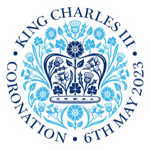 Lang lebe der König & Königin Coronation bearbeitb Quadratischer Aufkleber