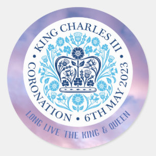 Lang lebe der König & Königin-Krönung Runder Aufkleber