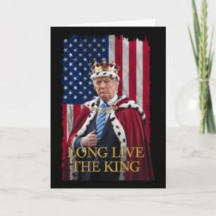 Lang lebe der König Vintage Retro Trump Portrait 4 Karte