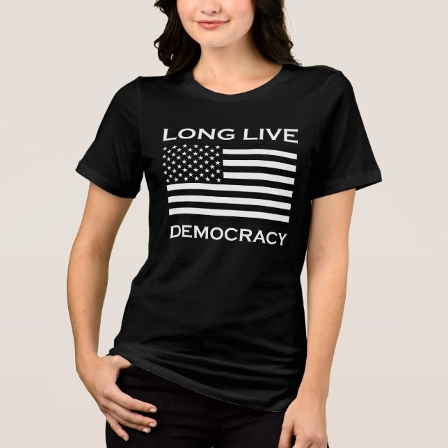 Lang lebe die amerikanische Demokratie Tri-Blend Shirt (Vorderseite)