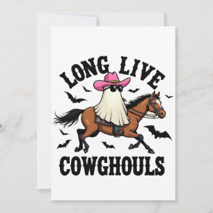 Lang lebe Ghouls Spooky Halloween Ghost Cowboy Einladung