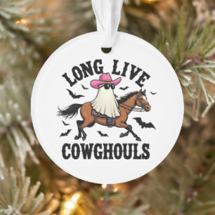 Lang lebe Ghouls Spooky Halloween Ghost Cowboy Ornament