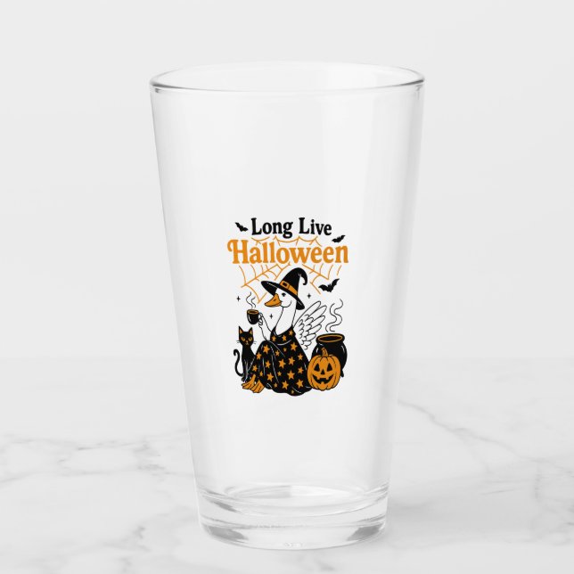 Lang lebe Halloween-Gans-Hexe Glas (Vorderseite)