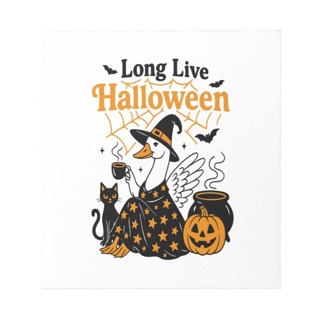 Lang lebe Halloween-Gans-Hexe Notizblock (Vorderseite)