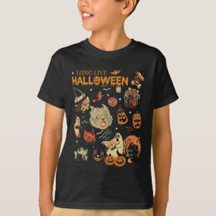 Lang lebe Halloween Vintage-Kürbis-Hexen-Geister-B T-Shirt